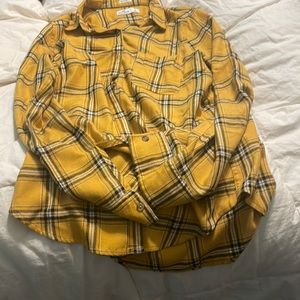 Yellow boyfriend style flannel